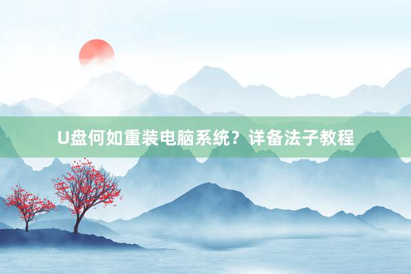 U盘何如重装电脑系统？详备法子教程